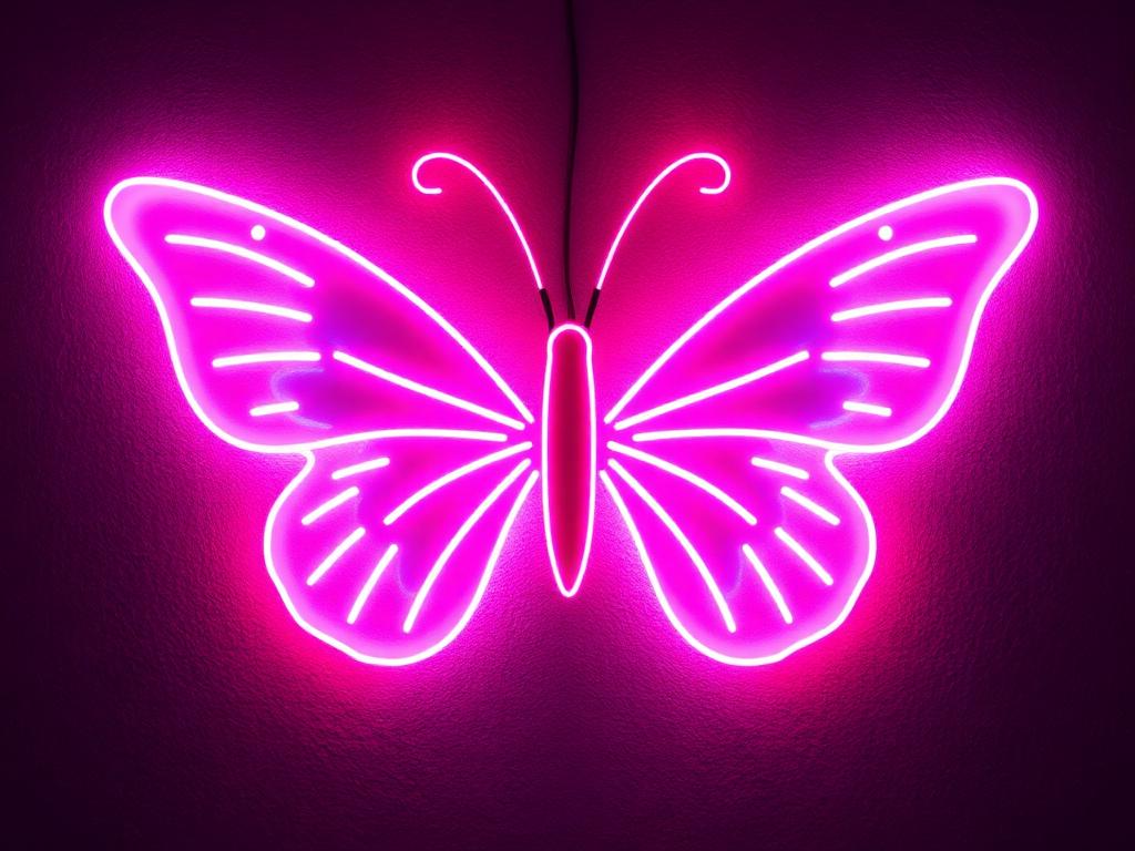 Neon Butterfly Wall Art
