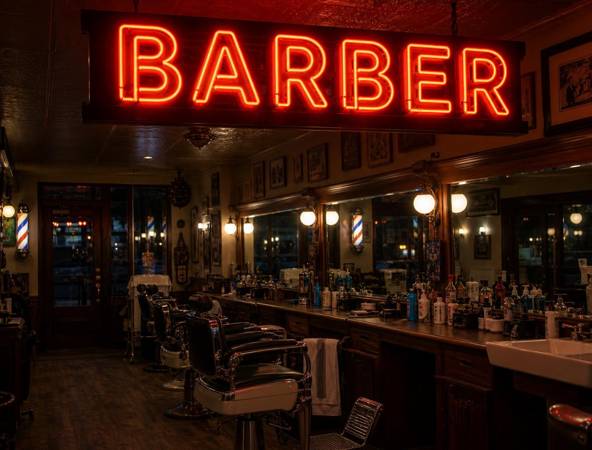 Barber & Salon Neon Sign